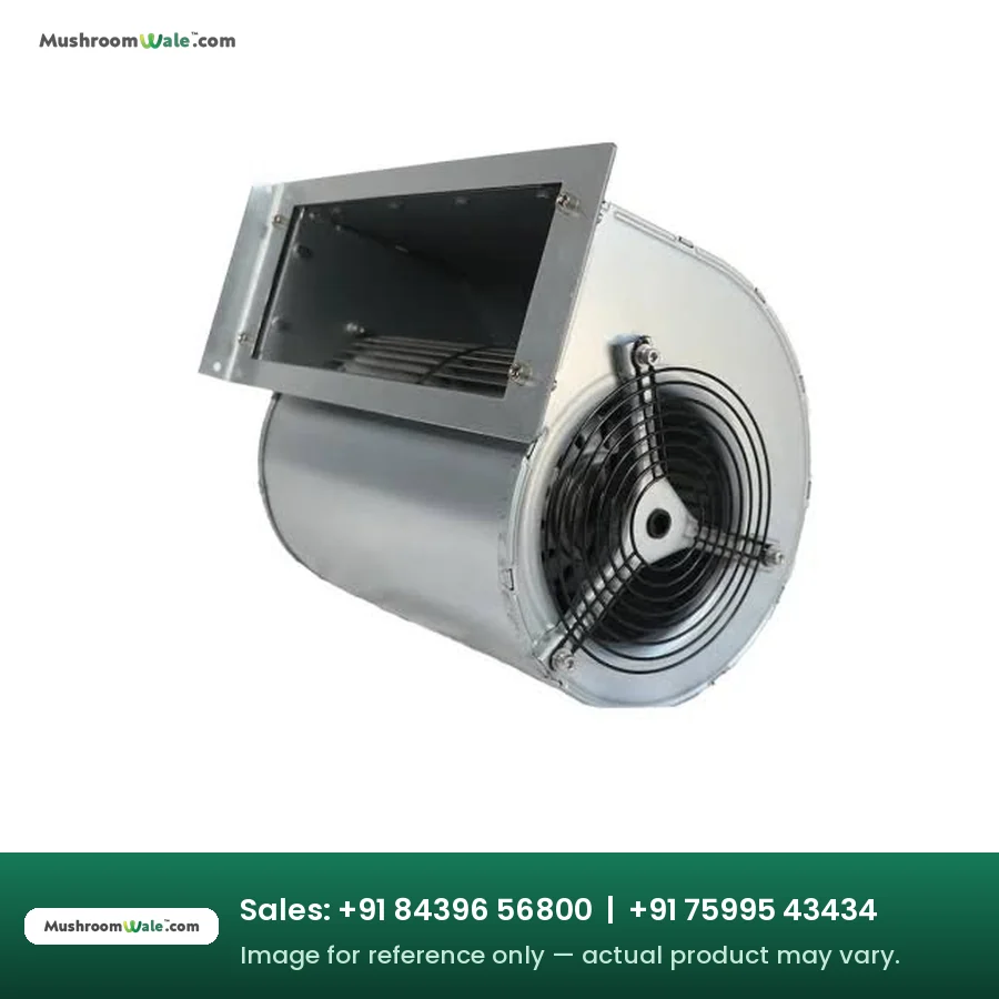 Fresh air centrifugal blower with 1 HP motor for mushroom growing rooms