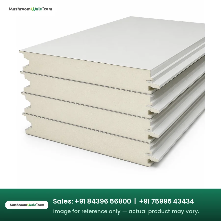 Stack of 60mm PPGL PUF sandwich wall panels