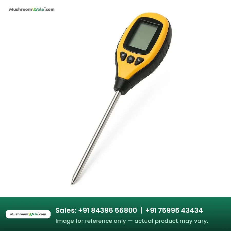 Digital compost moisture meter with long stainless steel probe