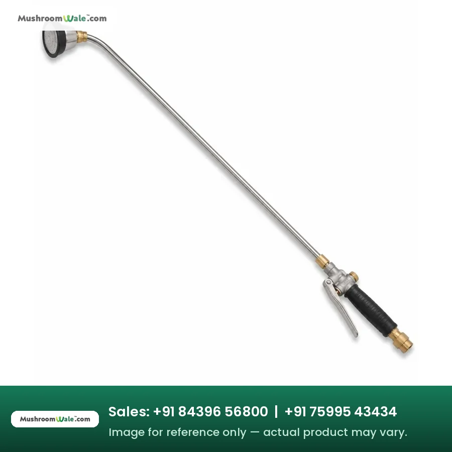 Stainless steel watering lance with fan spray head for mushroom beds